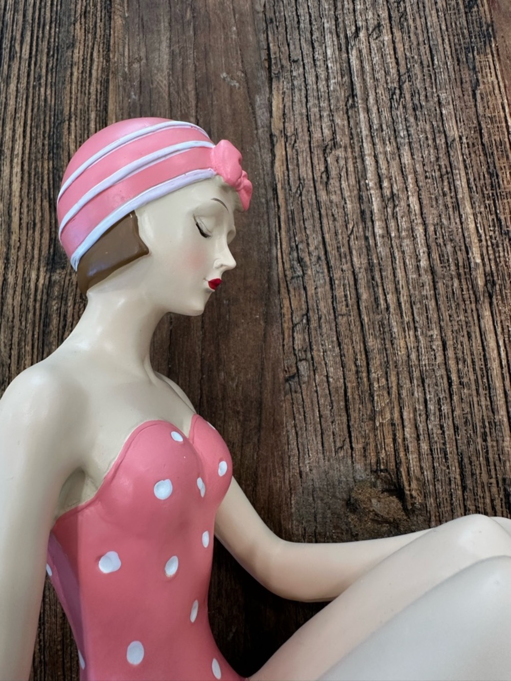 Pink Polka Dot Bathing Beauty Figurine - Picture 5 of 7
